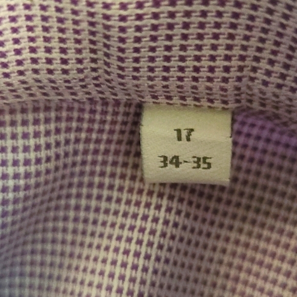 3/$20 Enro Purple Houndstooth Non-Iron Button Up Dress Shirt - Picture 6 of 6